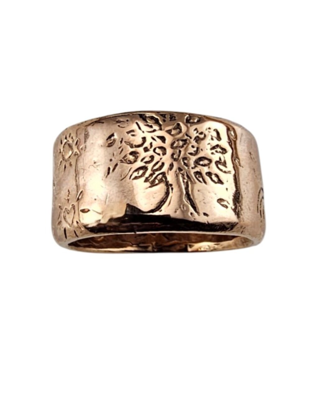 Jes MaHarry 14K Rose Gold "Tree Ring" Grow Strong Size 8.25 #24954
